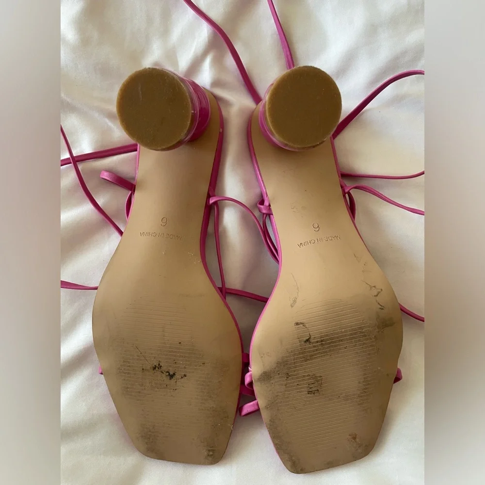 Nasty Gal Pink Strappy Heels - Picture 4 of 8